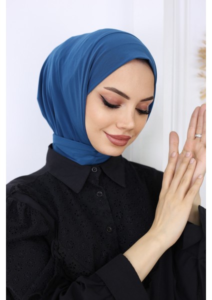 Çıtçıtlı Hazır Pratik Hijab Günlük ve Havuz Bone