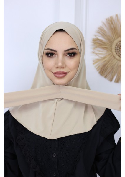 Çıtçıtlı Hazır Pratik Hijab Günlük ve Havuz Bone