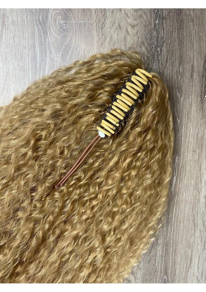 Rus Afro Dalgası Mandallı At Kuyruğu Saç Tokası - Karamel fırsatları