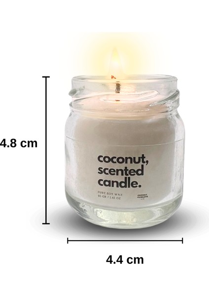 Hindistan Cevizi Kokulu Soya Mum 3 Adet 40 gr - Coconut Scented Soy Wax Candle