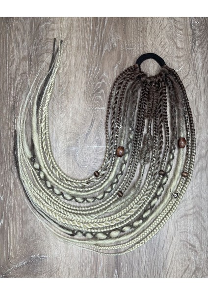 Rasta Mix Afrika Örgü Toka 15 Li - Koyu Kumral & Platin Ombreli