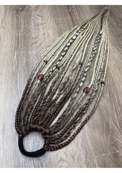 Rasta Mix Afrika Örgü Toka 15 Li - Koyu Kumral & Platin Ombreli modelleri