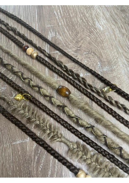 Rasta Mix Afrika Örgü Toka 8'li 50CM - Koyu Kumral & Açık Küllü Kumral modelleri