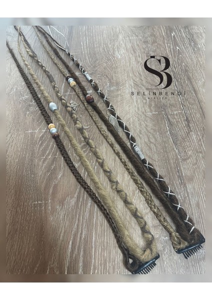 6 Lı Rasta Mix Afrika Örgü Çıt Çıt Toka - Koyu Kumral & Açık Küllü Kumral