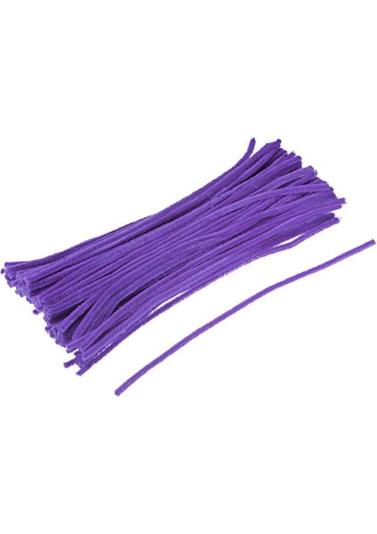 Mor Renkli Şönil, 25 Adet Eğitici Şönil Seti, Tüylü Tel, 30 Cm, Peluş Tel