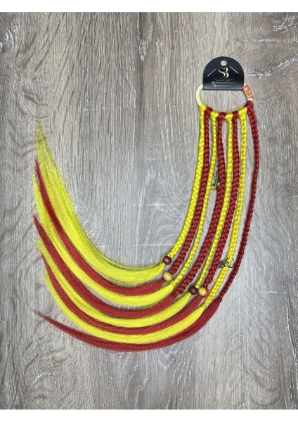 Sarı & Kırmızı Taraftar Afrika Örgülü Çocuk Tokası 8 Li fiyatları