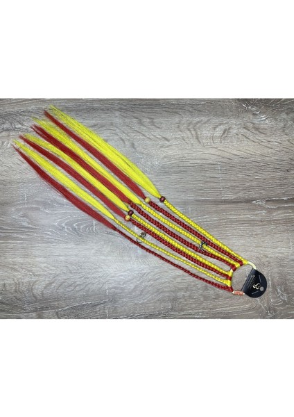 Sarı & Kırmızı Taraftar Afrika Örgülü Çocuk Tokası 8 Li modelleri