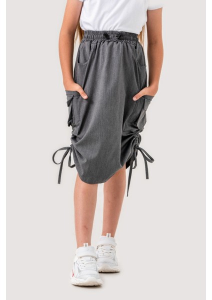 Kız Çocuk Yandan Büzgülü Etek 6201