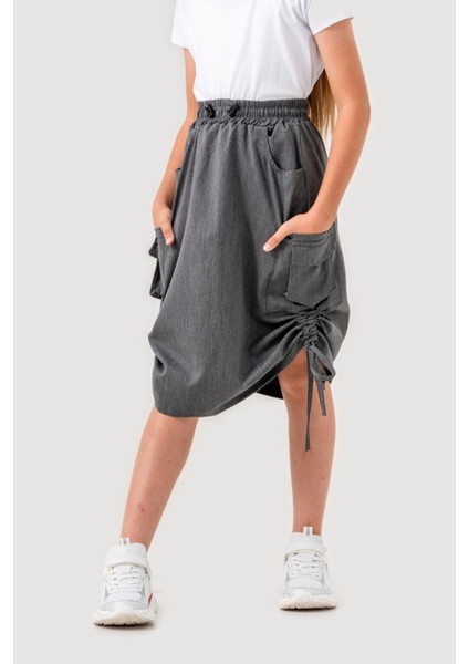 Kız Çocuk Yandan Büzgülü Etek 6201 modelleri