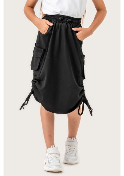 Kız Çocuk Yandan Büzgülü Etek 6201