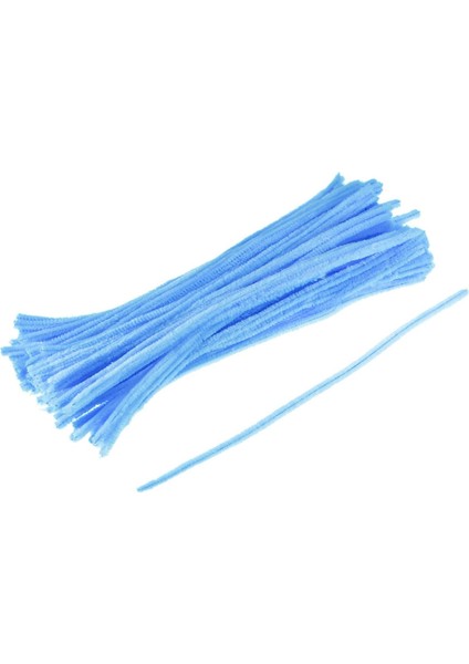 Mavi Renkli Şönil, 25 Adet Eğitici Şönil Seti, Tüylü Tel, 30 Cm, Peluş Tel