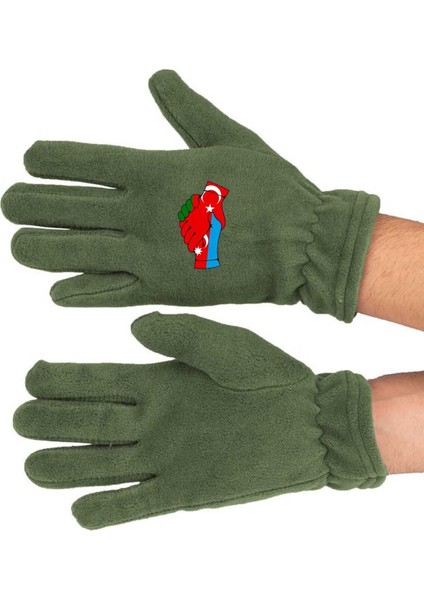 Haki Polar Uzun Eldiven, Sıcacık ve Şık, Günlük ve Spor Kullanım İçin Mükemmel