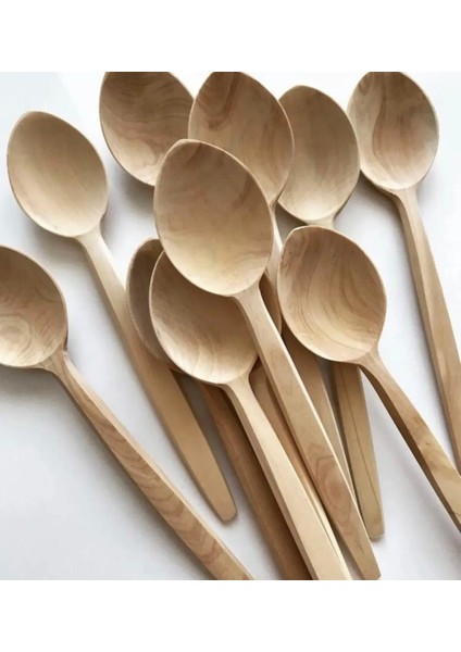 12 Adet Şimşir Küçük Mama Kaşığı ve Mini Bardak, 15 cm