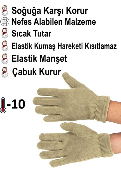 Bej Uzun Polar Eldiven, Sıcacık ve Şık Kış Aksesuarı fiyatları