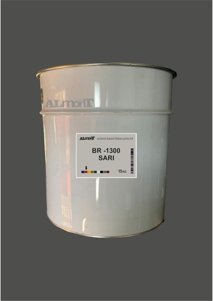 Sarı Solvent Bazlı Flekso Baskı Mürekkebi- Boyası( Pe Film-Poşet-Çuval Baskı Için) 15 kg