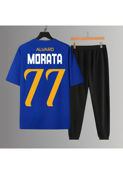 Alvaro Morata Futbolcu Sırt Forma Baskılı Tişört Regular Fit T-Shirt Eşofman Takımı