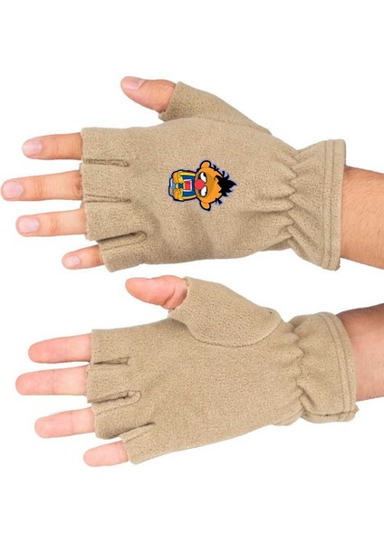 Bej Polar Kesik Eldiven — Rahat ve Şık Kış Aksesuarı