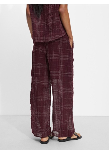 Kareli Keten Pantolon