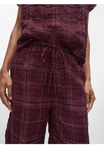 Kareli Keten Pantolon