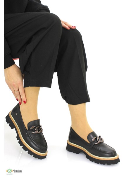 Kadın Ortopedik Deri Bağcıksız Loafer Ayakkabı M26YA3690