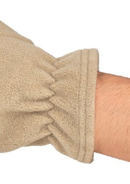 Bej Polar Kesik Eldiven, Rahat ve Şık Tasarım, Pamuklu Örme Kumaş, BLL4995