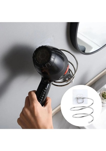 Yapışkanlı Siyah Fön Makinesi Askısı Saç Kurutma Makinesi Tutacağı