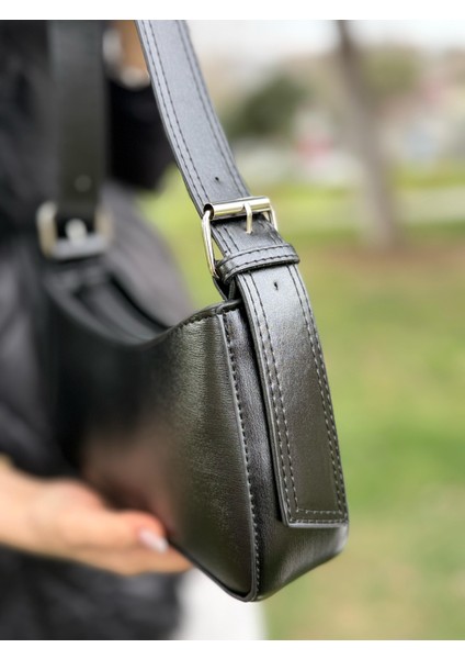 Siyah Kadın Baget Ayarlanabilir Askılı Şık El ve Omuz Çantası fırsatları