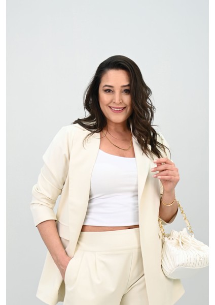 Kadın Büyük Beden Geniş Paça Ceket Pantolon Takım 9008-25 fırsatları