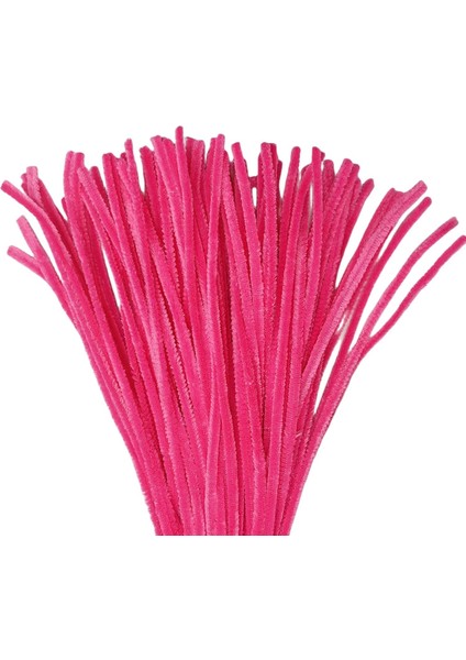 Fuşya Renkli Şönil, 25 Adet Koyu Pembe Eğitici Şönil Seti, Tüylü Tel, 30 Cm, Peluş Tel modelleri