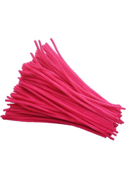 Fuşya Renkli Şönil, 25 Adet Koyu Pembe Eğitici Şönil Seti, Tüylü Tel, 30 Cm, Peluş Tel fırsatları