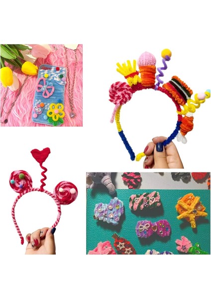 Fuşya Renkli Şönil, 25 Adet Koyu Pembe Eğitici Şönil Seti, Tüylü Tel, 30 Cm, Peluş Tel indirimleri