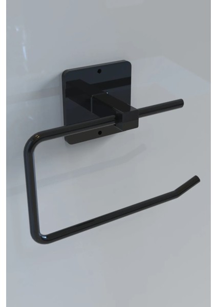 Yapışkanlı Yuvarlak Havluluk Havlu Askısı ve Tuvalet Wc Kağıtlık Pratik Banyo 2'li Set