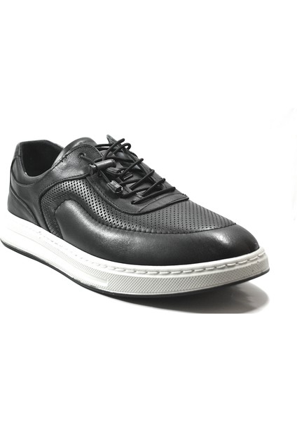 SH.255 Deri Siyah Lastikli Günlük Erkek Ayakkabı modelleri