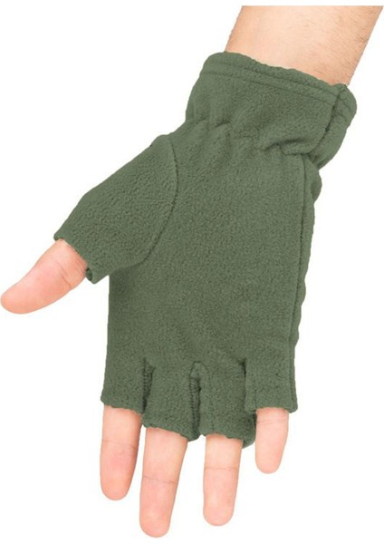 Haki basketbol polar kesik eldiven, rahat ve şık tasarım, pamuklu, ören kumaş modelleri