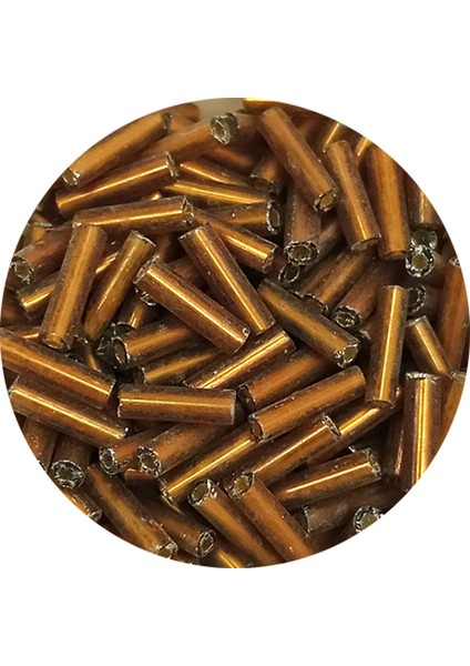 Uzun Boru Kesme Boncuk Çap 2mm Uzunluk 10 Mm - 20 Gram - Gold - Bnc248