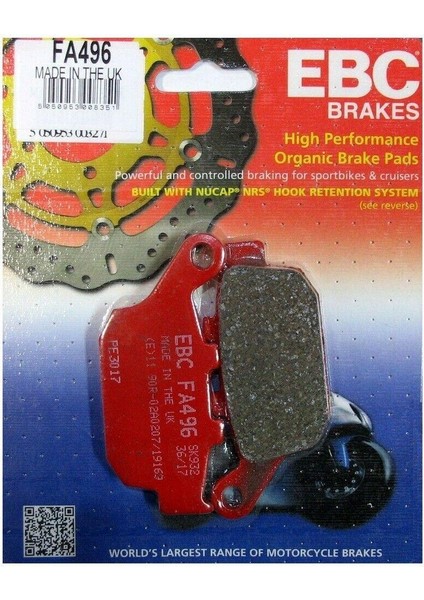 FA496 2012-2018 Suzuki GW250 Inazuma Uyumlu Arka Fren Balatası Organik Balata