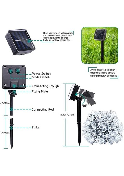 Solar Güneş Enerjili Çiçek Papatya LED 8 Mod Renkli Dekorasyon Bahçe Teras Aydınlatması modelleri