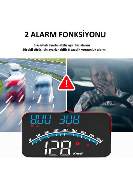 Araba Hud Head-Up Display Dijital Hız Göstergesi Gps Destekli Yol Bilgisayarı Ön Cam Ekran Projektör