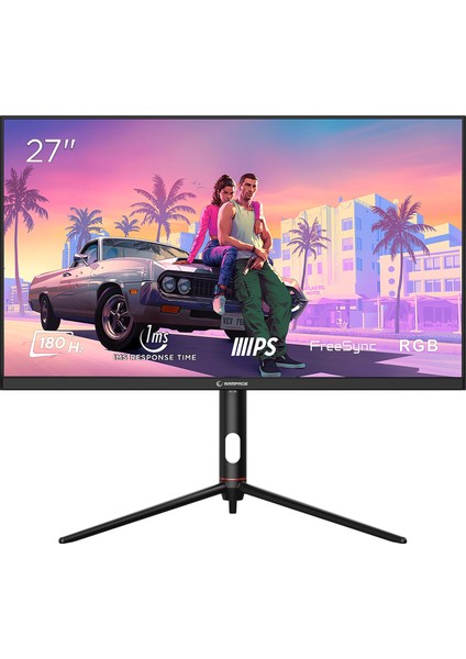 Glacier GL27R180Q 27 180Hz 1ms Auo IPS Qhd 2k Adaptivesync Rgb Pivot Siyah Flat Oyuncu Monitörü