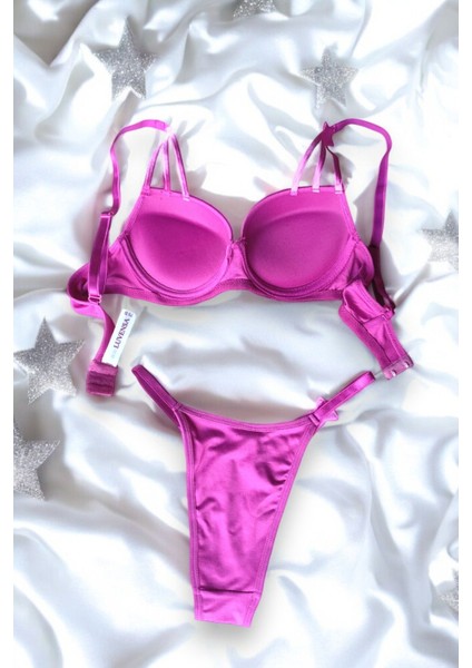 Fuşya Starstrucks Taşlı Yıldızlı Dolgulu Victoria Sütyen Takımı (Sütyen & Külot) fiyatları