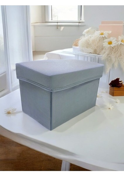 3 Adet Gri Kapaklı Çok Amaçlı Saklama Kutusu 30x20x20 cm modelleri