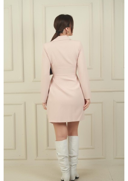 Kruvaze Yaka Plise Detaylı Ceket Elbise fırsatları