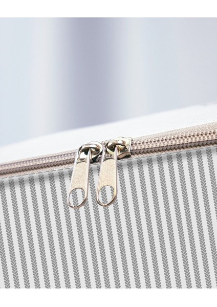 5'li Orta Boy Gri Çizgili Kazaklık Baza Altı Düzenleyici Hurç 52x28x21 fırsatları