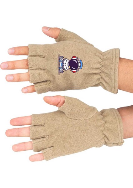 Bej Polar Kesik Eldiven, Rahat ve Şık Tasarım, Pamuklu Kumaş, BLL4987