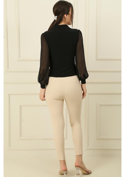 Yüksek Bel Dar Paça En Boy Likra Pantolon fırsatları