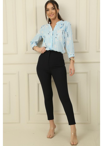 Yüksek Bel Dar Paça En Boy Likra Pantolon fiyatları