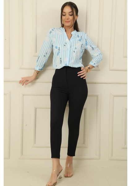 Yüksek Bel Dar Paça En Boy Likra Pantolon modelleri