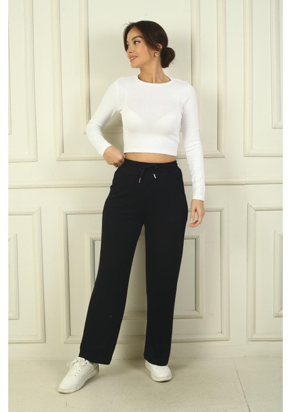 Kadın Beli Lastikli Cepli Palazzo Oysho Pantolon