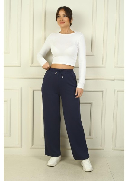 Kadın Beli Lastikli Cepli Palazzo Oysho Pantolon