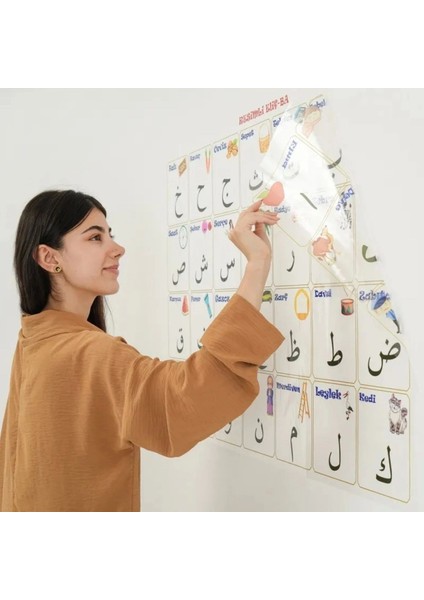 100 x 150 cm Statik Kağıt Elif-Ba Öğrenme Tahtası (5047)